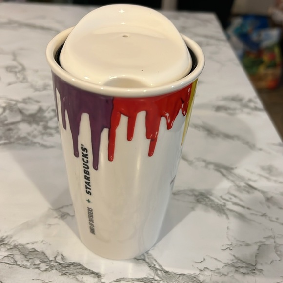 Starbucks Band Of Outside Rainbow Paint Drip Ceramic Mug 2014 - Picture 2 of 7